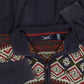 MEN'S VINTAGE IZOD QUATER ZIP PATTERNED KNITTED JUMPER - XX-LARGE