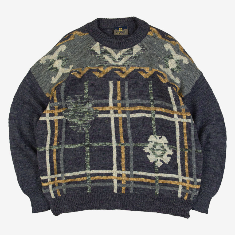 MEN'S VINTAGE 1990S MADE IN ITALY STRUCTURED KNITTED JUMPER - LARGE
