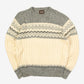 MEN'S VINTAGE 1990S PATTERNED KNITTED JUMPER - LARGE