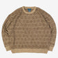 MEN'S VINTAGE 1990S STRUCTURED PATTERNED KNITTED JUMPER - X-LARGE
