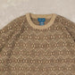 MEN'S VINTAGE 1990S STRUCTURED PATTERNED KNITTED JUMPER - X-LARGE