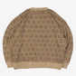 MEN'S VINTAGE 1990S STRUCTURED PATTERNED KNITTED JUMPER - X-LARGE