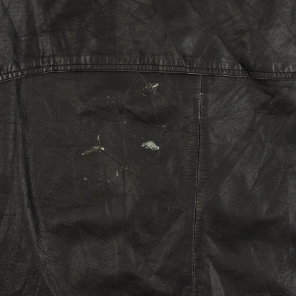MEN'S VINTAGE 1990S LEATHER GILET VEST JACKET - MEDIUM
