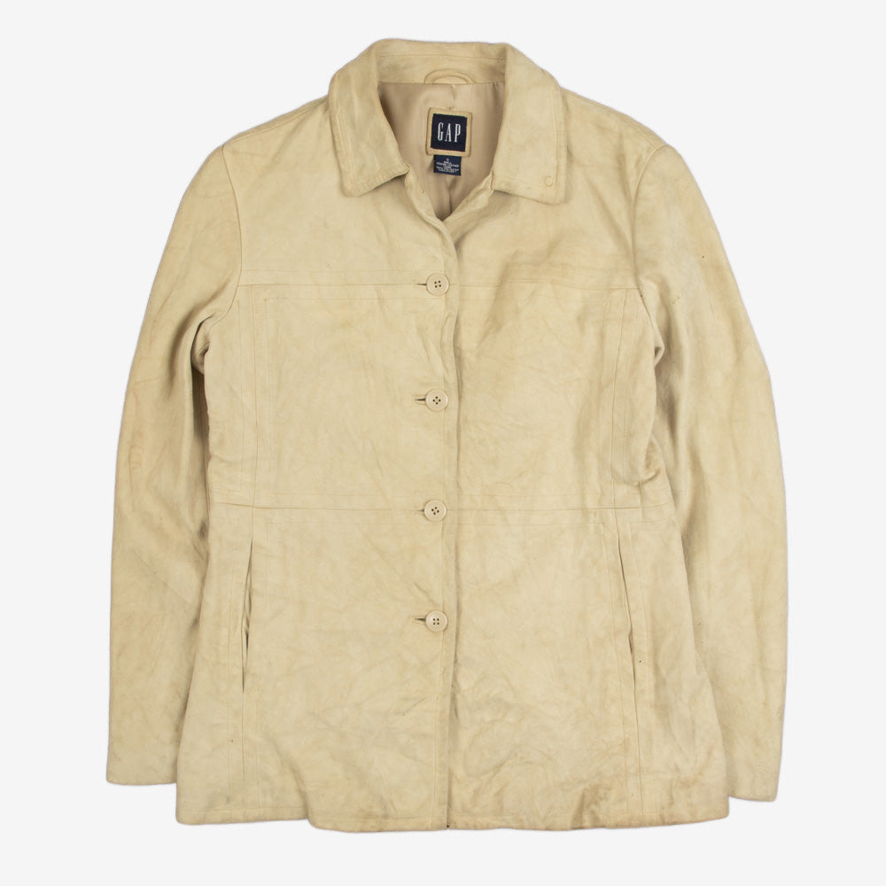 WOMEN'S VINTAGE GAP SUEDE BUTTON UP JACKET - SMALL