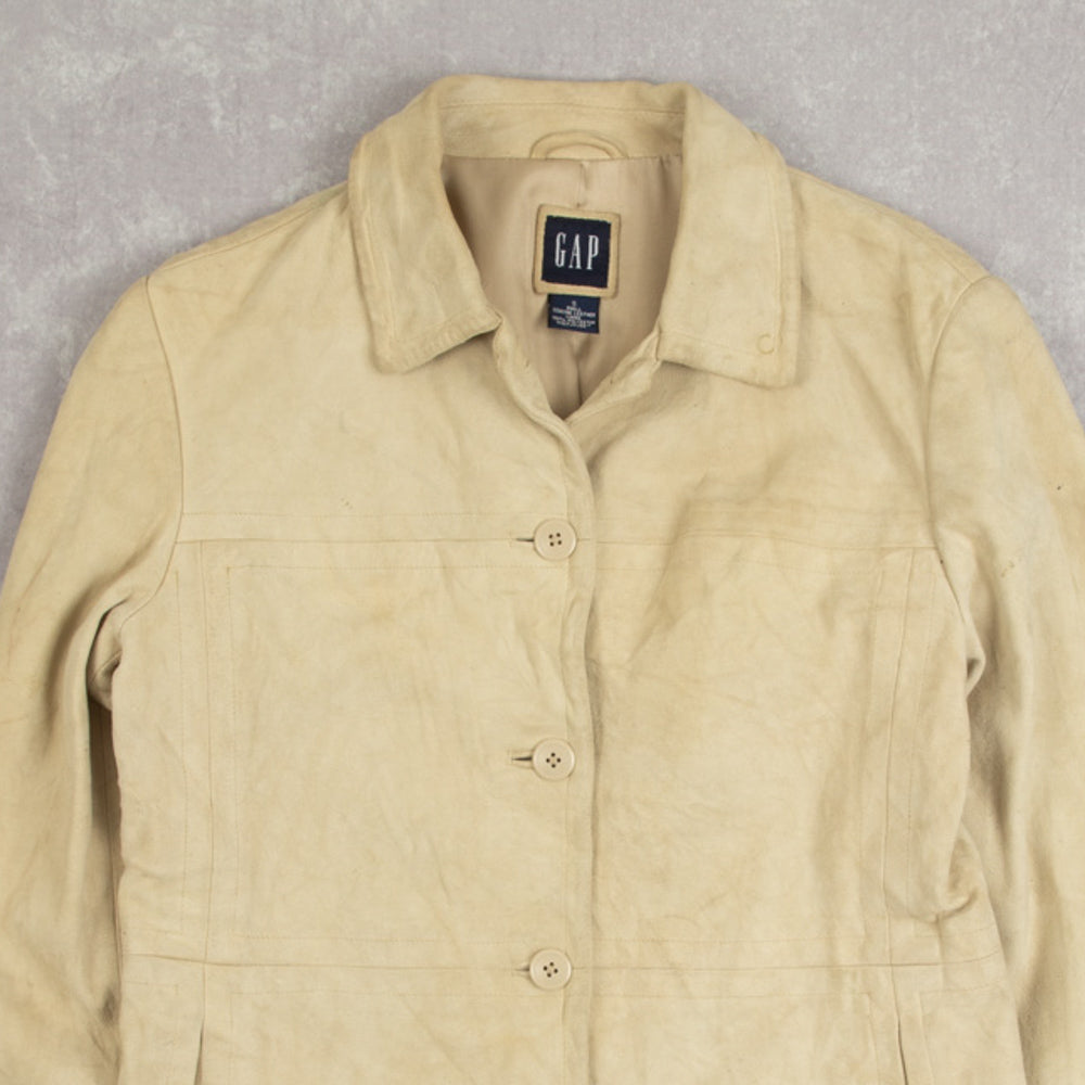 WOMEN'S VINTAGE GAP SUEDE BUTTON UP JACKET - SMALL