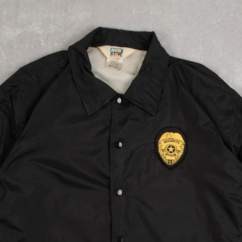 MEN'S VINTAGE 1990S SERCURITY OFFICER COACH JACKET - MEDIUM