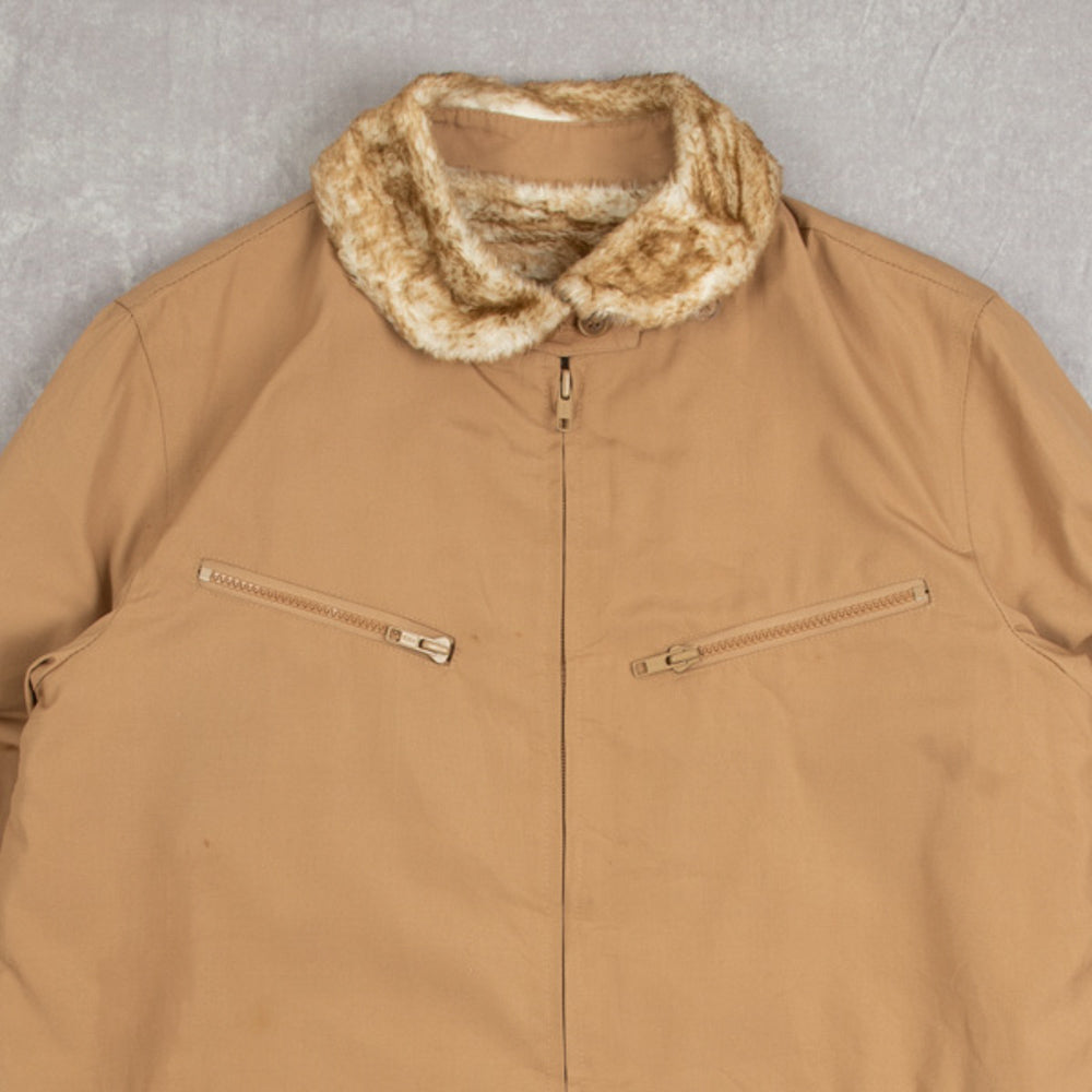 WOMEN'S VINTAGE FAUX FUR LINED FULL ZIP JACKET - MEDIUM