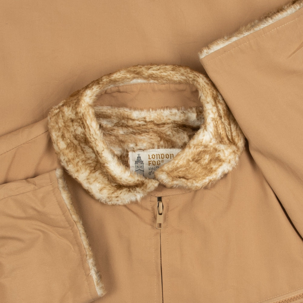 WOMEN'S VINTAGE FAUX FUR LINED FULL ZIP JACKET - MEDIUM