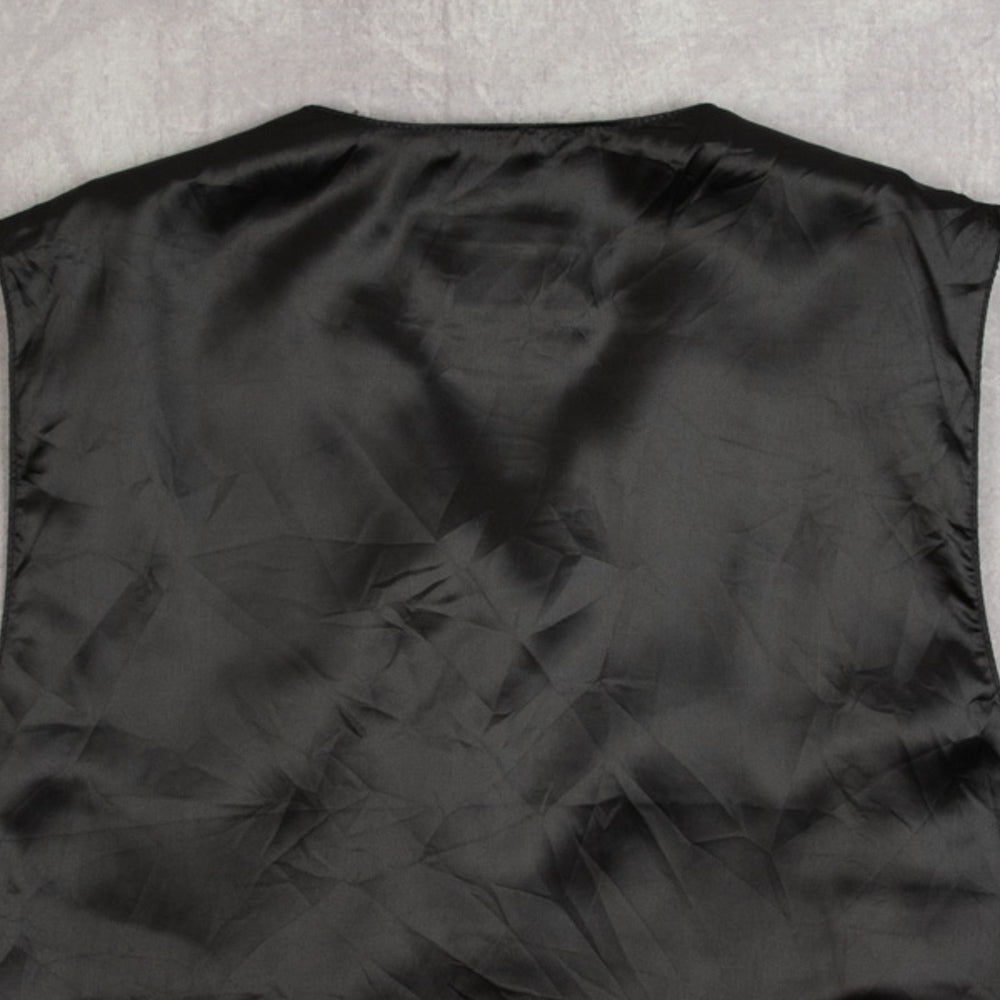 MEN'S VINTAGE LEATHER GILET VEST JACKET - X-LARGE