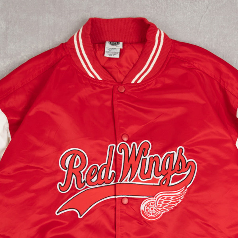 MEN'S VINTAGE NHL DETROIT REDWINGS PADDED BOMBER JACKET - X-LARGE