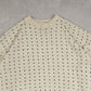 MEN'S VINTAGE 1990S STRUCTURED PATTERNED KNITTED JUMPER - X-LARGE