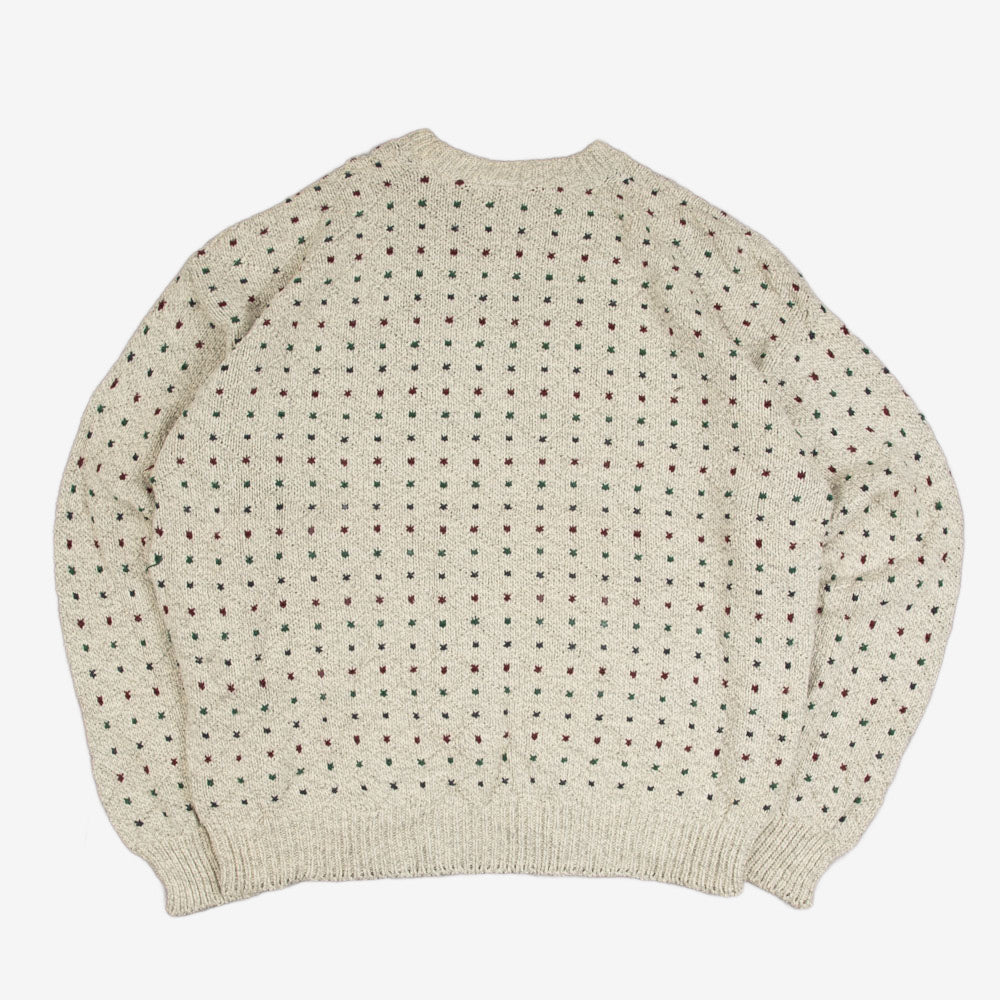 MEN'S VINTAGE 1990S STRUCTURED PATTERNED KNITTED JUMPER - X-LARGE