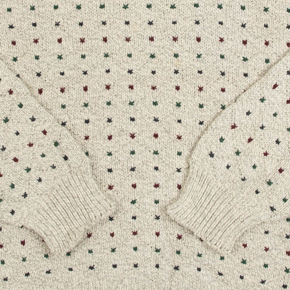 MEN'S VINTAGE 1990S STRUCTURED PATTERNED KNITTED JUMPER - X-LARGE