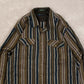 MEN'S VINTAGE 1980S STRIPED HEAVYWEIGHT FLANNEL SHIRT - XX-LARGE