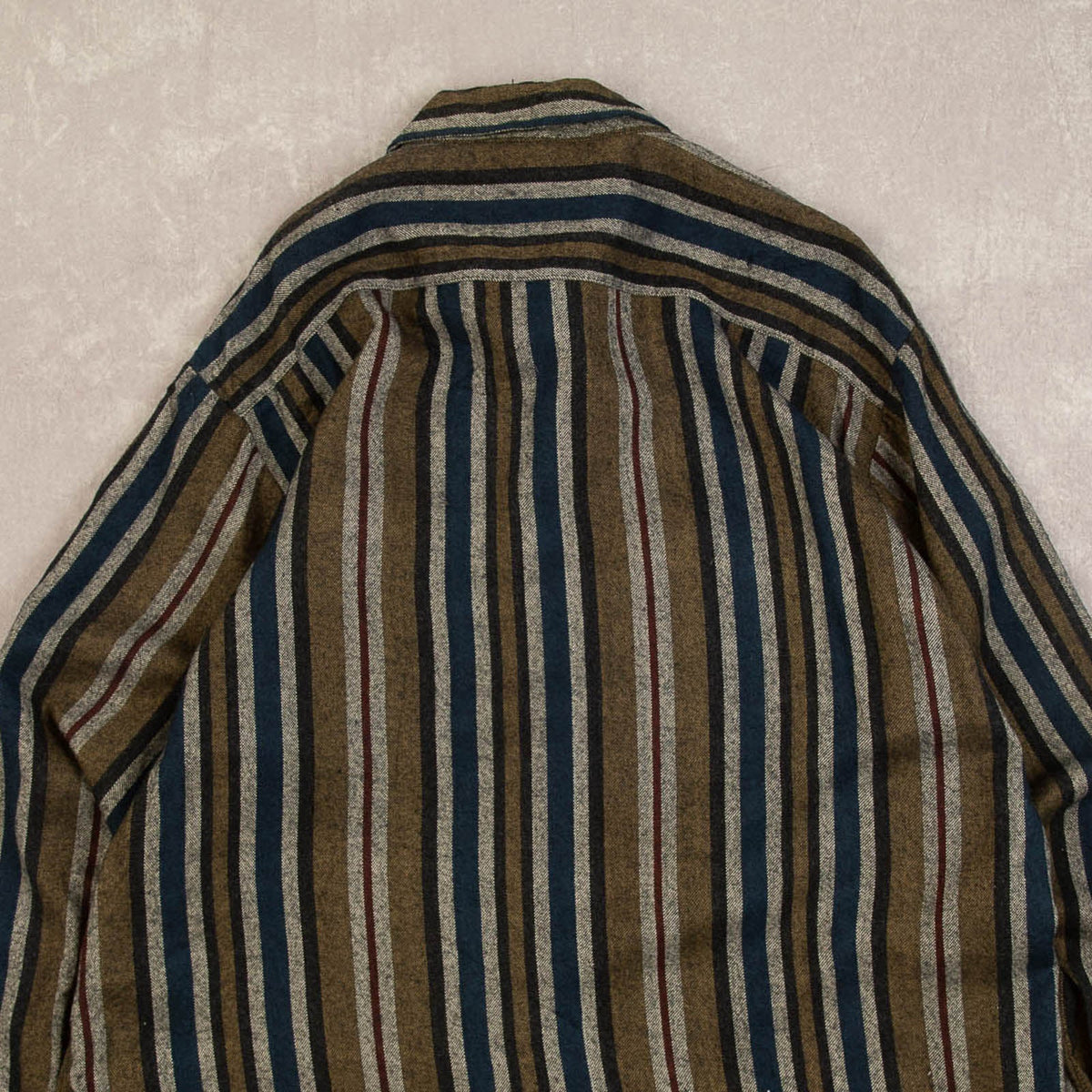 MEN'S VINTAGE 1980S STRIPED HEAVYWEIGHT FLANNEL SHIRT - XX-LARGE