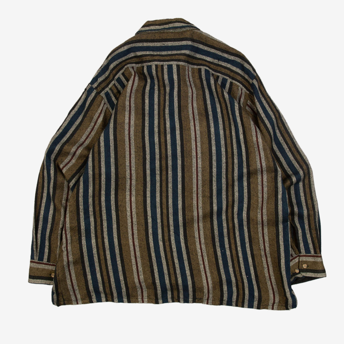 MEN'S VINTAGE 1980S STRIPED HEAVYWEIGHT FLANNEL SHIRT - XX-LARGE