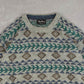 MEN'S VINTAGE 1990S PATTERNED KNITTED JUMPER - SMALL