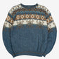 MEN'S VINTAGE 1990S PATTERNED KNITTED JUMPER - LARGE