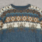 MEN'S VINTAGE 1990S PATTERNED KNITTED JUMPER - LARGE