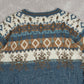 MEN'S VINTAGE 1990S PATTERNED KNITTED JUMPER - LARGE