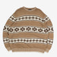 MEN'S VINTAGE 1990S PATTERNED KNITTED JUMPER - X-LARGE