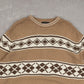 MEN'S VINTAGE 1990S PATTERNED KNITTED JUMPER - X-LARGE