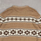 MEN'S VINTAGE 1990S PATTERNED KNITTED JUMPER - X-LARGE