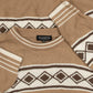 MEN'S VINTAGE 1990S PATTERNED KNITTED JUMPER - X-LARGE