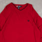 MEN'S VINTAGE CHAPS V-NECK KNITTED JUMPER - LARGE
