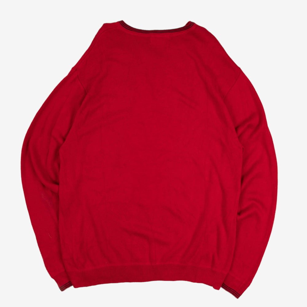 MEN'S VINTAGE CHAPS V-NECK KNITTED JUMPER - LARGE