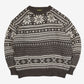 MEN'S VINTAGE 1990S PATTERNED KNITTED JUMPER - MEDIUM