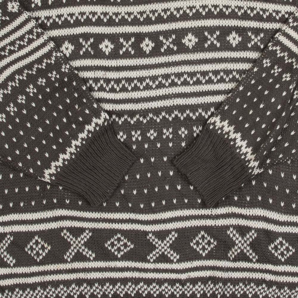 MEN'S VINTAGE 1990S PATTERNED KNITTED JUMPER - MEDIUM