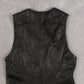 WOMEN'S VINTAGE 1980S LEATHER GILET VEST JACKET - SMALL
