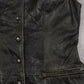 WOMEN'S VINTAGE 1980S LEATHER GILET VEST JACKET - SMALL