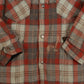 MEN'S VINTAGE 1990S LINED CHECKED WOOL SHIRT JACKET - LARGE