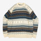 MEN'S VINTAGE 1990S STRUCTURED PATTERNED KNITTED JUMPER - LARGE