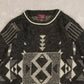 MEN'S VINTAGE 1990S PATTERNED KNITTED JUMPER - MEDIUM