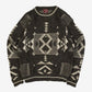 MEN'S VINTAGE 1990S PATTERNED KNITTED JUMPER - MEDIUM