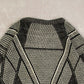 WOMEN'S VINTAGE 1980S PATTERNED PATCH KNITTED JUMPER - LARGE