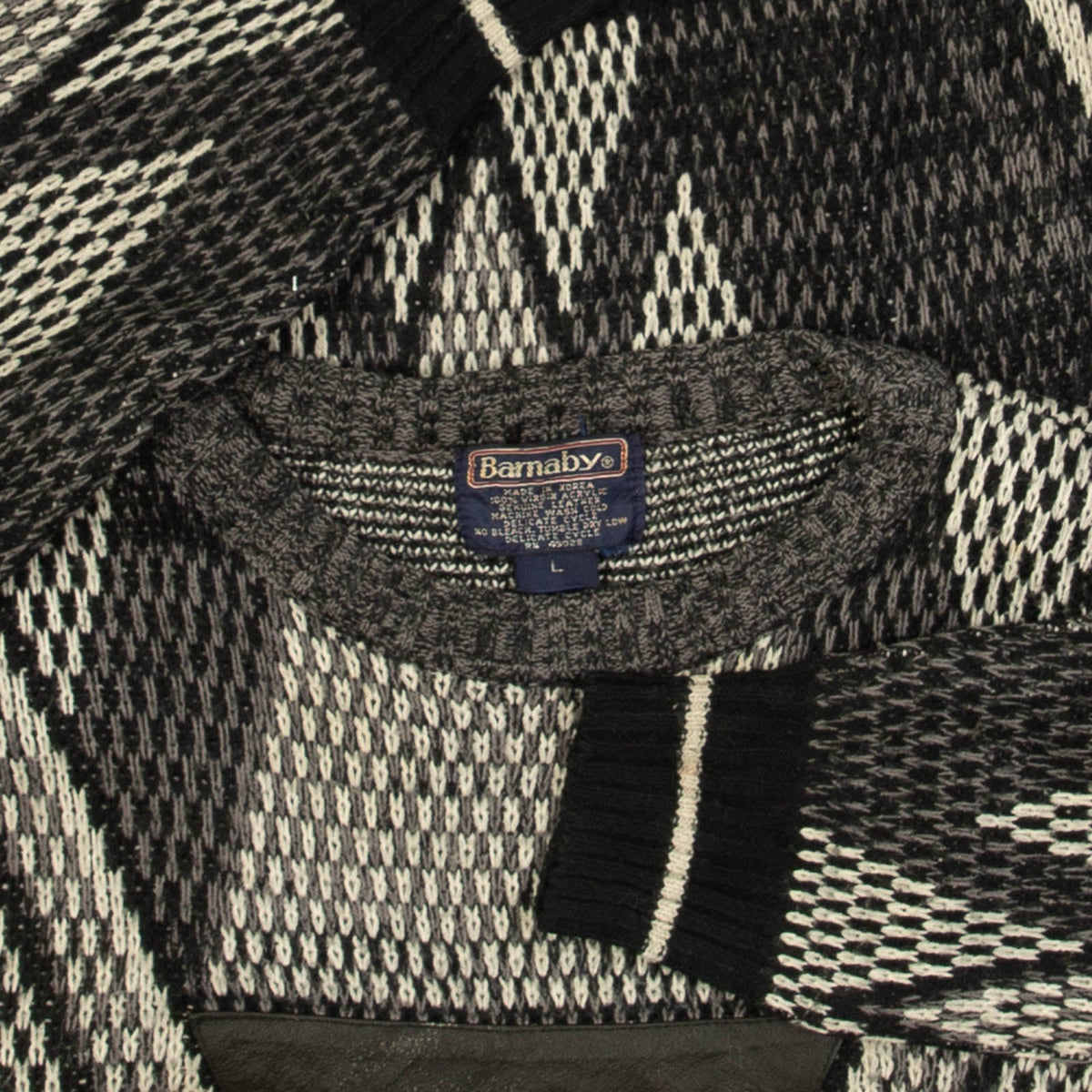 WOMEN'S VINTAGE 1980S PATTERNED PATCH KNITTED JUMPER - LARGE