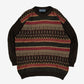 MEN'S VINTAGE 1980S STRUCTURED PATTERNED KNITTED JUMPER - LARGE