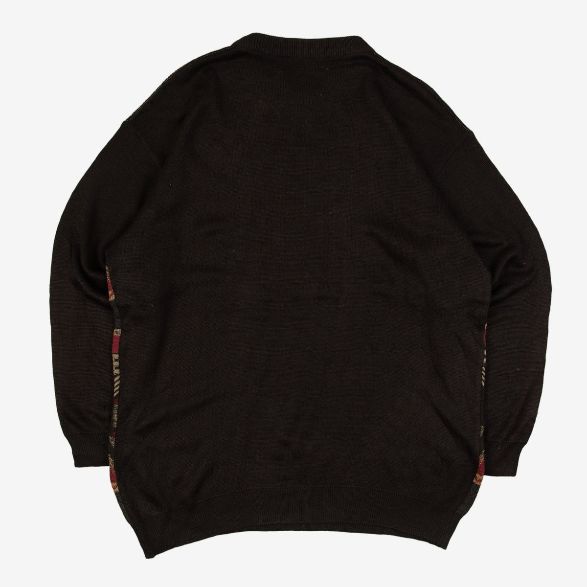 MEN'S VINTAGE 1980S STRUCTURED PATTERNED KNITTED JUMPER - LARGE