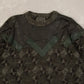 WOMEN'S VINTAGE 1990S LEATHER PATCH PATTERNED KNITTED JUMPER - LARGE