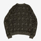 WOMEN'S VINTAGE 1990S LEATHER PATCH PATTERNED KNITTED JUMPER - LARGE