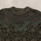WOMEN'S VINTAGE 1990S LEATHER PATCH PATTERNED KNITTED JUMPER - LARGE