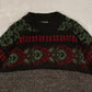 MEN'S VINTAGE 1990S PATTERNED KNITTED JUMPER - MEDIUM