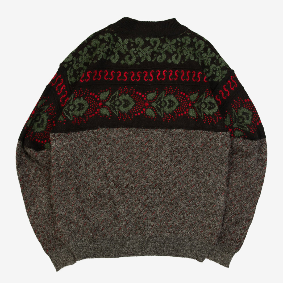 MEN'S VINTAGE 1990S PATTERNED KNITTED JUMPER - MEDIUM