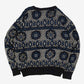 WOMEN'S VINTAGE 1990S PATTERNED KNITTED JUMPER - LARGE