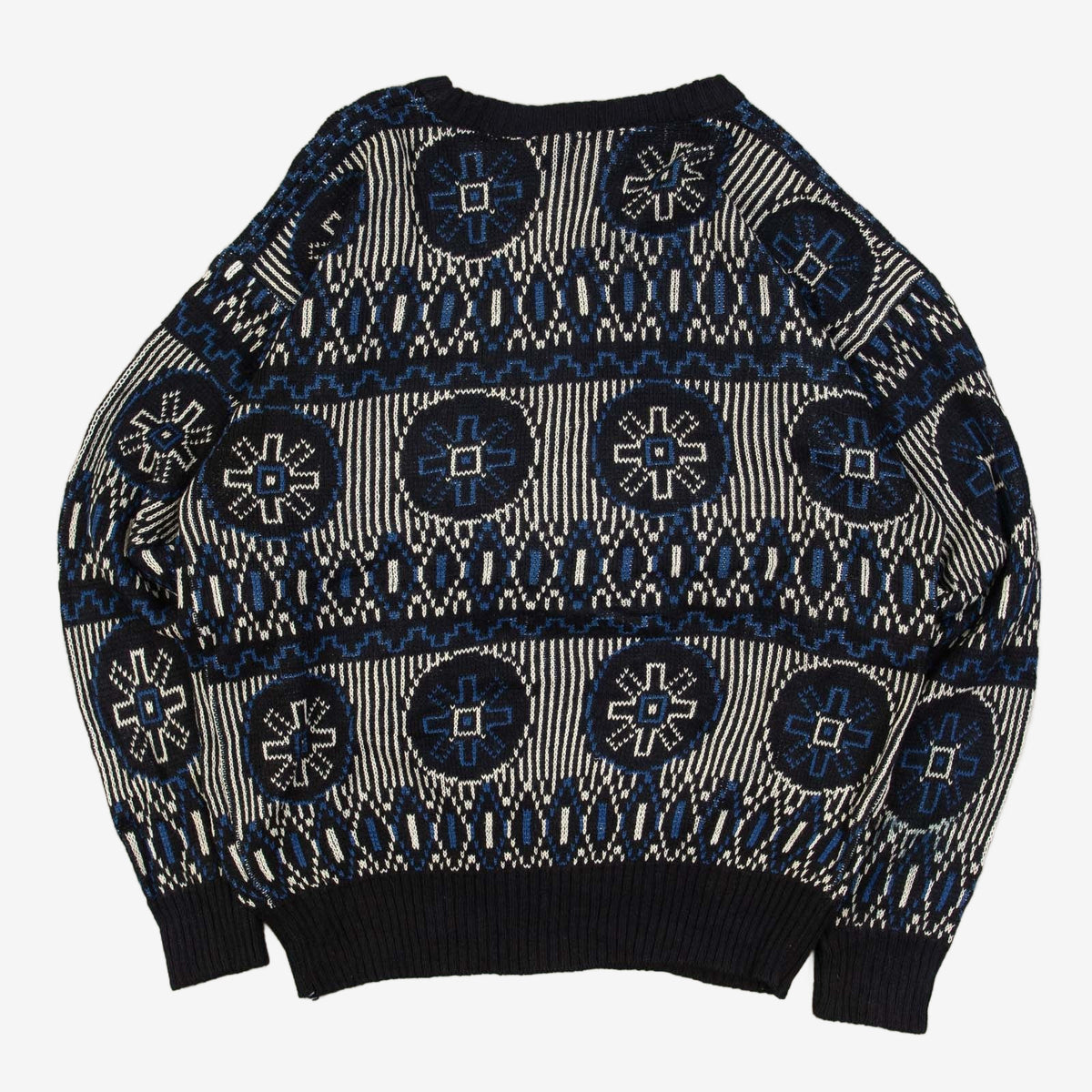 WOMEN'S VINTAGE 1990S PATTERNED KNITTED JUMPER - LARGE