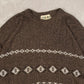 MEN'S VINTAGE 1980S PATTERNED KNITTED JUMPER - X-LARGE